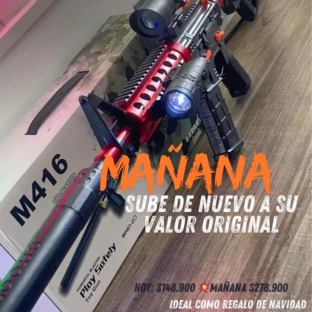 Rifle Realista Pistola Hidrogel M416💥